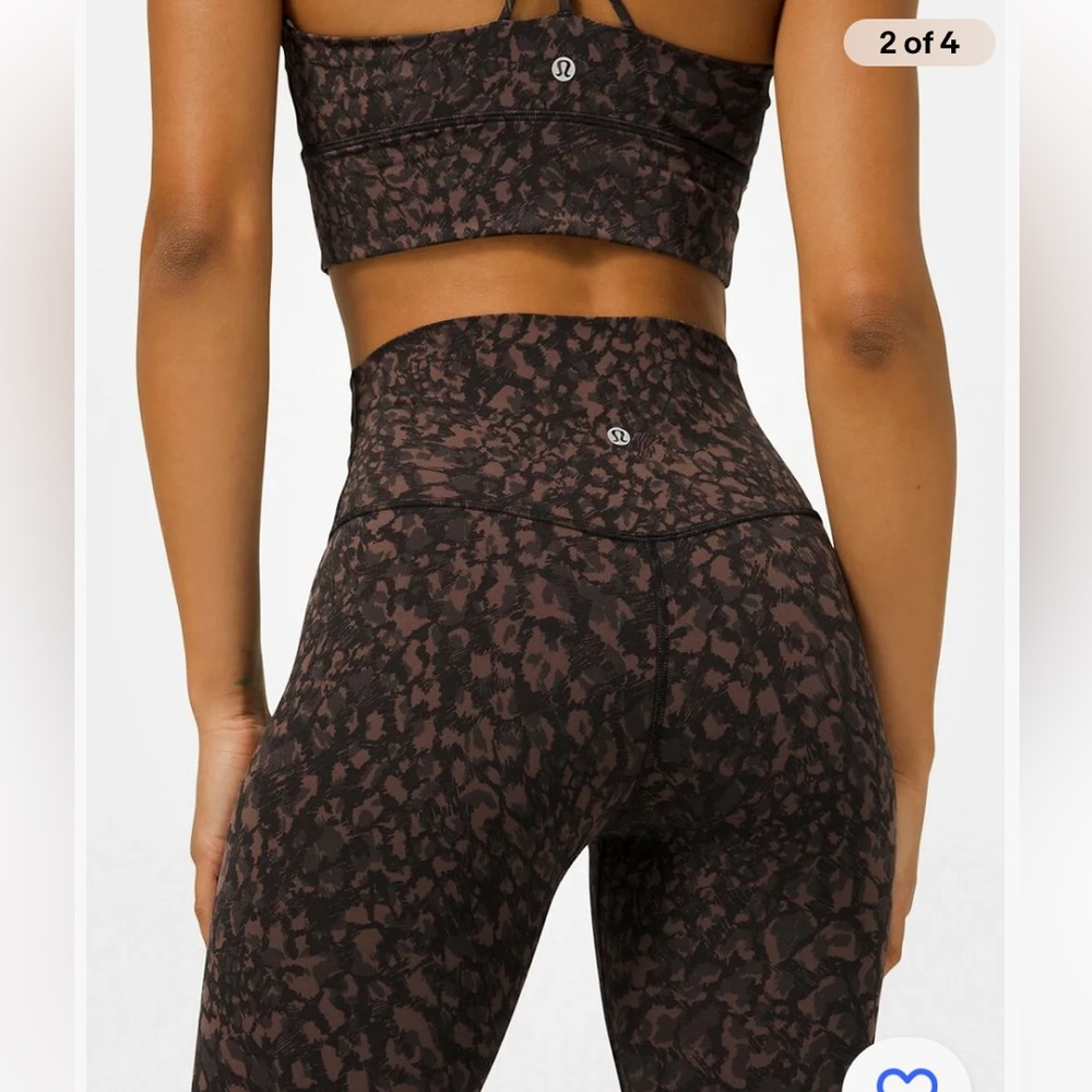 Lululemon wild thing wunder under  high rise tights 25” camo brown earth multi